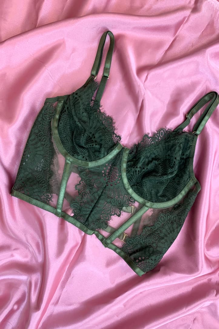 Crop Top Tipo Cors Grecia Verde